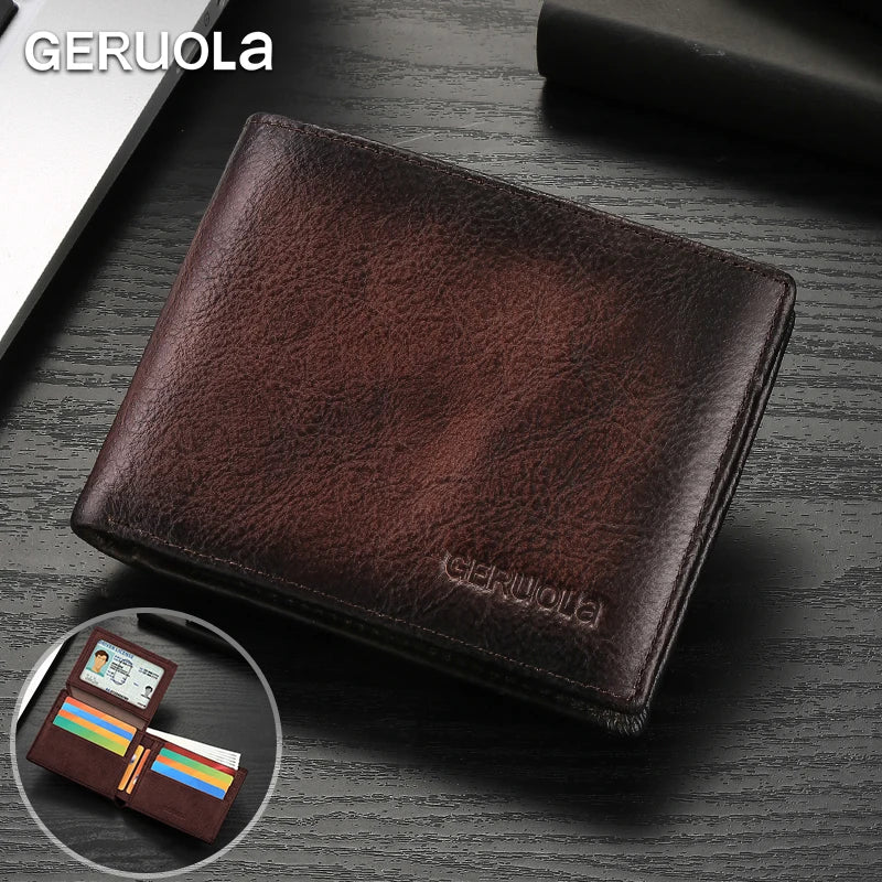 2025/2026 Bestseller! Short-style wallet crafted from genuine top-grain cowhide leather. Features RFID blocking technology.