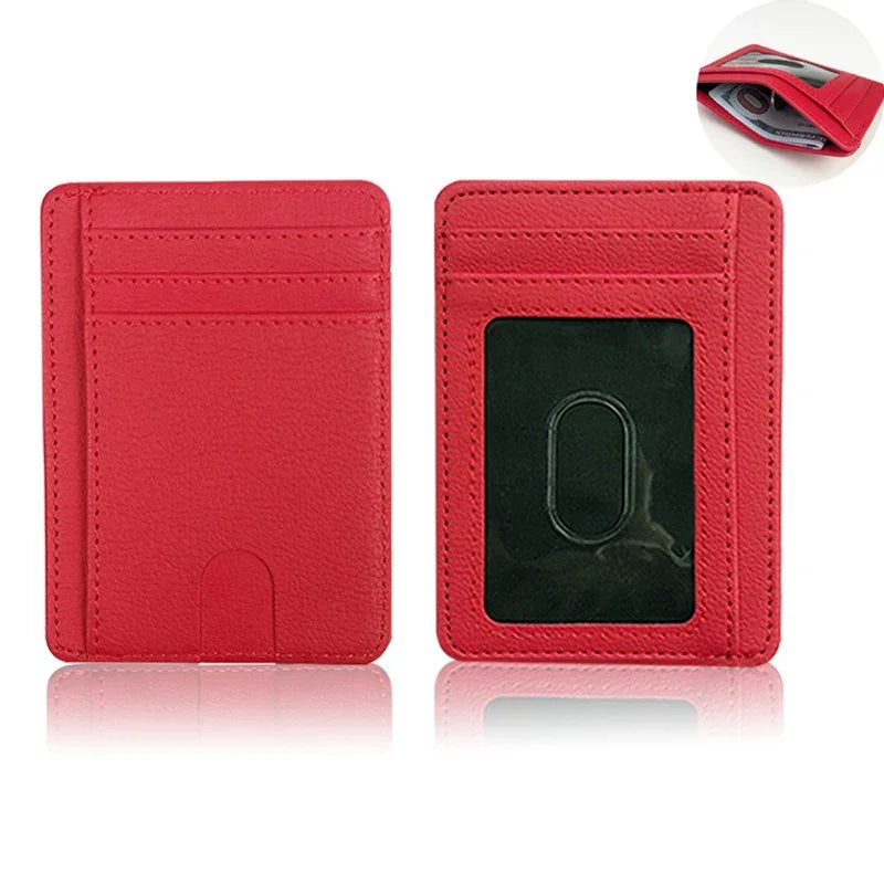 RFID Blocking Wallet Men ID Credit Card Holders Pu Leather Carbon Fiber