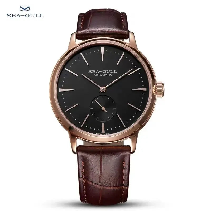 Seagull New Business Watch Men's Mechanical Wristwatches 50m Waterproof Leather Valentine Male Watches