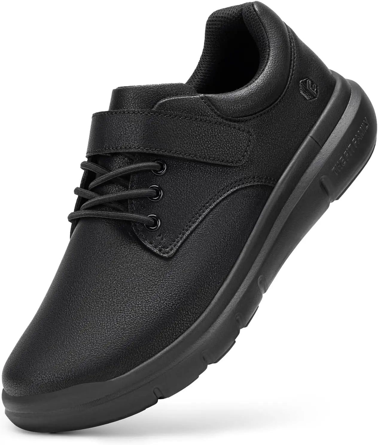 FitVille Men's Wide Width Leather Oxford Dress Shoes Hook And Loop Orthopedic Walking Sneakers For Swollen Feet Diabetic Bunion