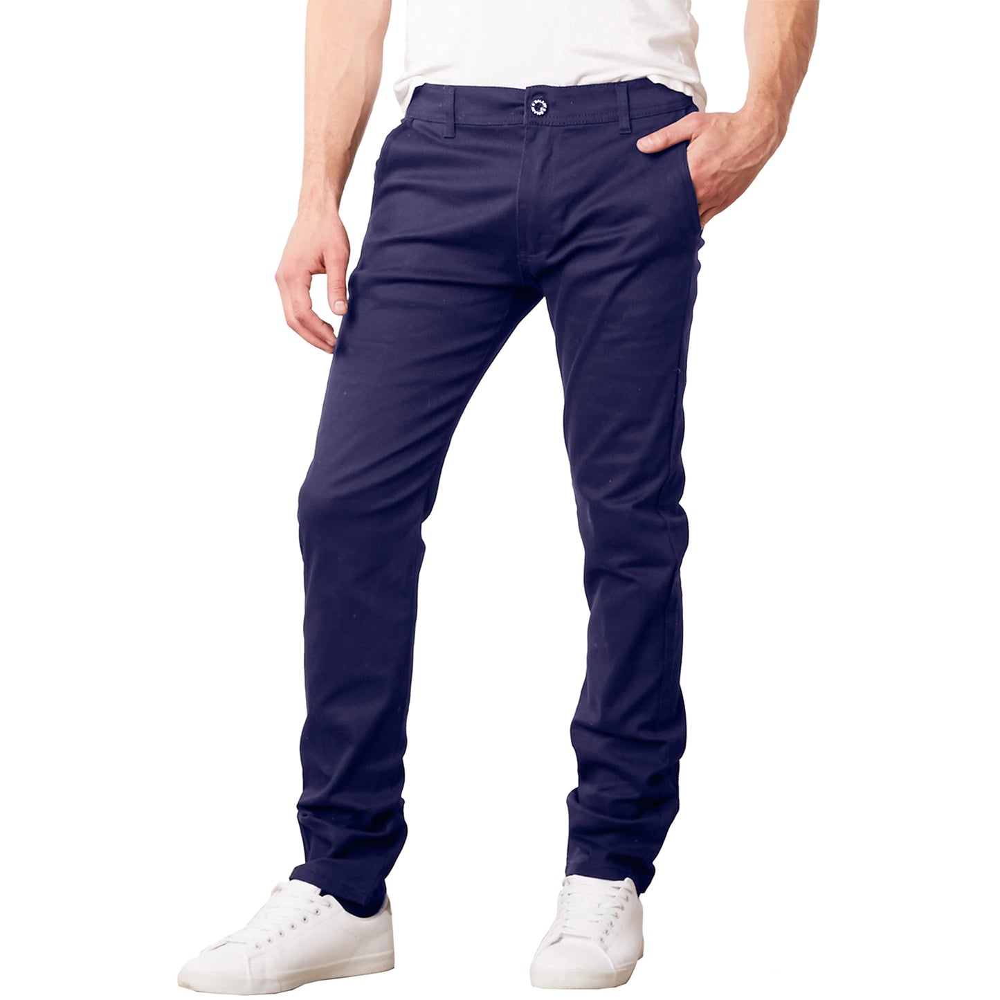Men's Flat Front Stretch Chino Pants