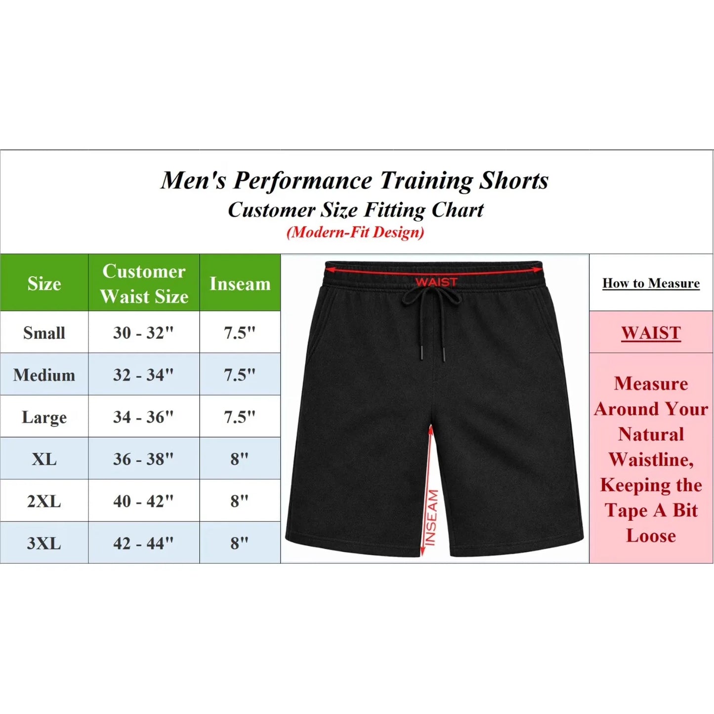 Men's 3-Pack Performance Training Shorts With Zipper Pockets (Sizes, S to 2XL)