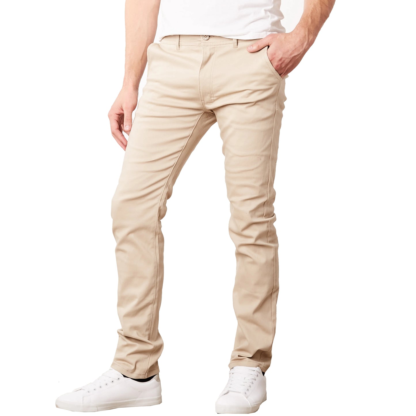 Men's Flat Front Stretch Chino Pants