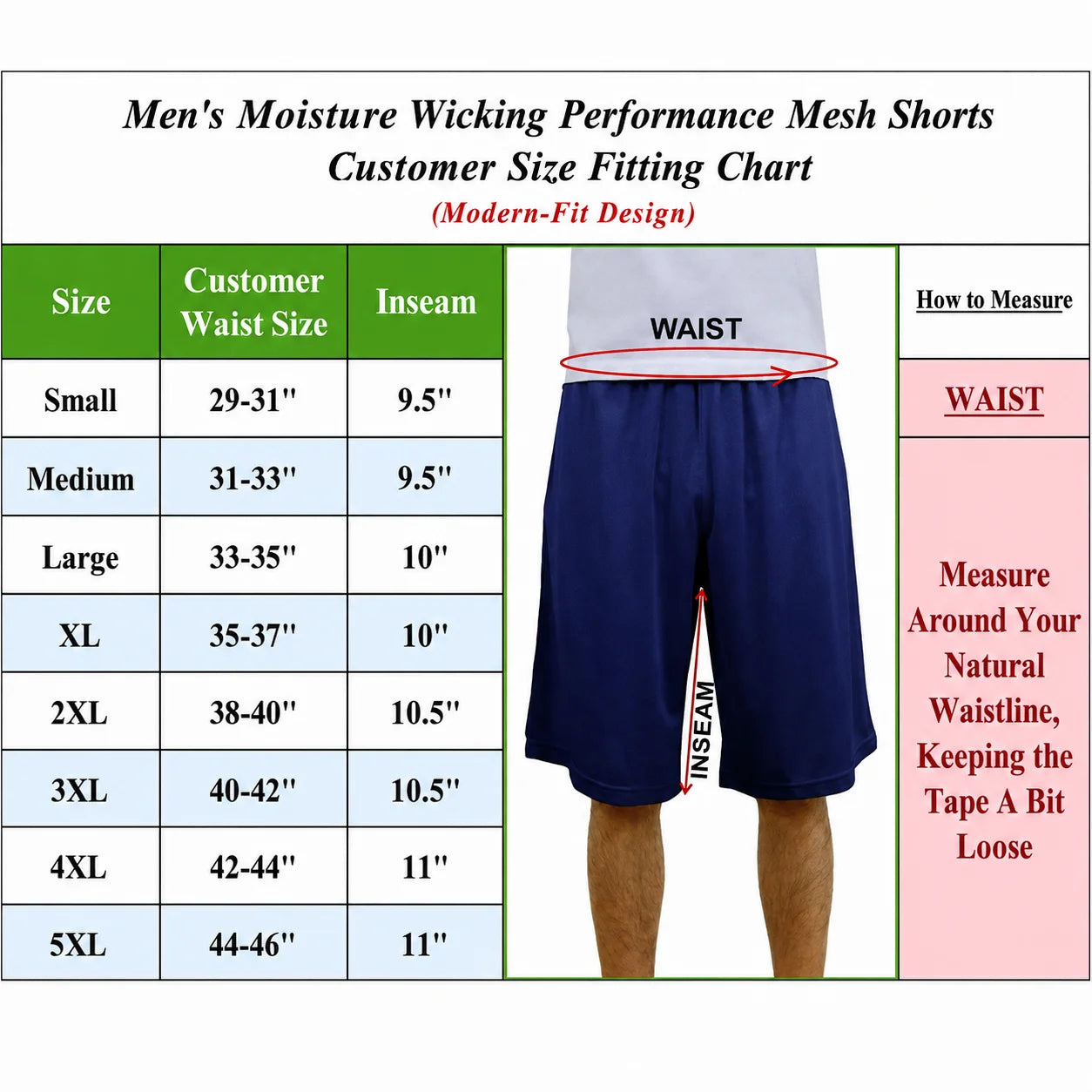 Men's 5-Pack Lightweight Breathable Moisture Wicking Mesh Shorts