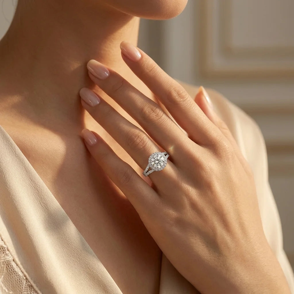 【Local Shipping】2cttw D Color Moissanite Diamond Ring For Women 18k Gold Plated Engagement Eternity Band Wedding Rings