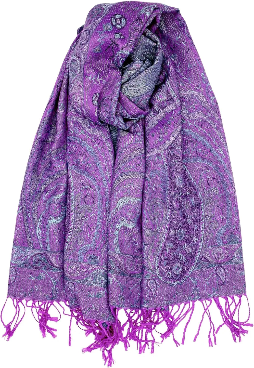 Reversible Paisley Pashmina Rave Scarf – Exotic Indian Shawls and Wraps for Evening Dresses, Festivals, All Seasons
