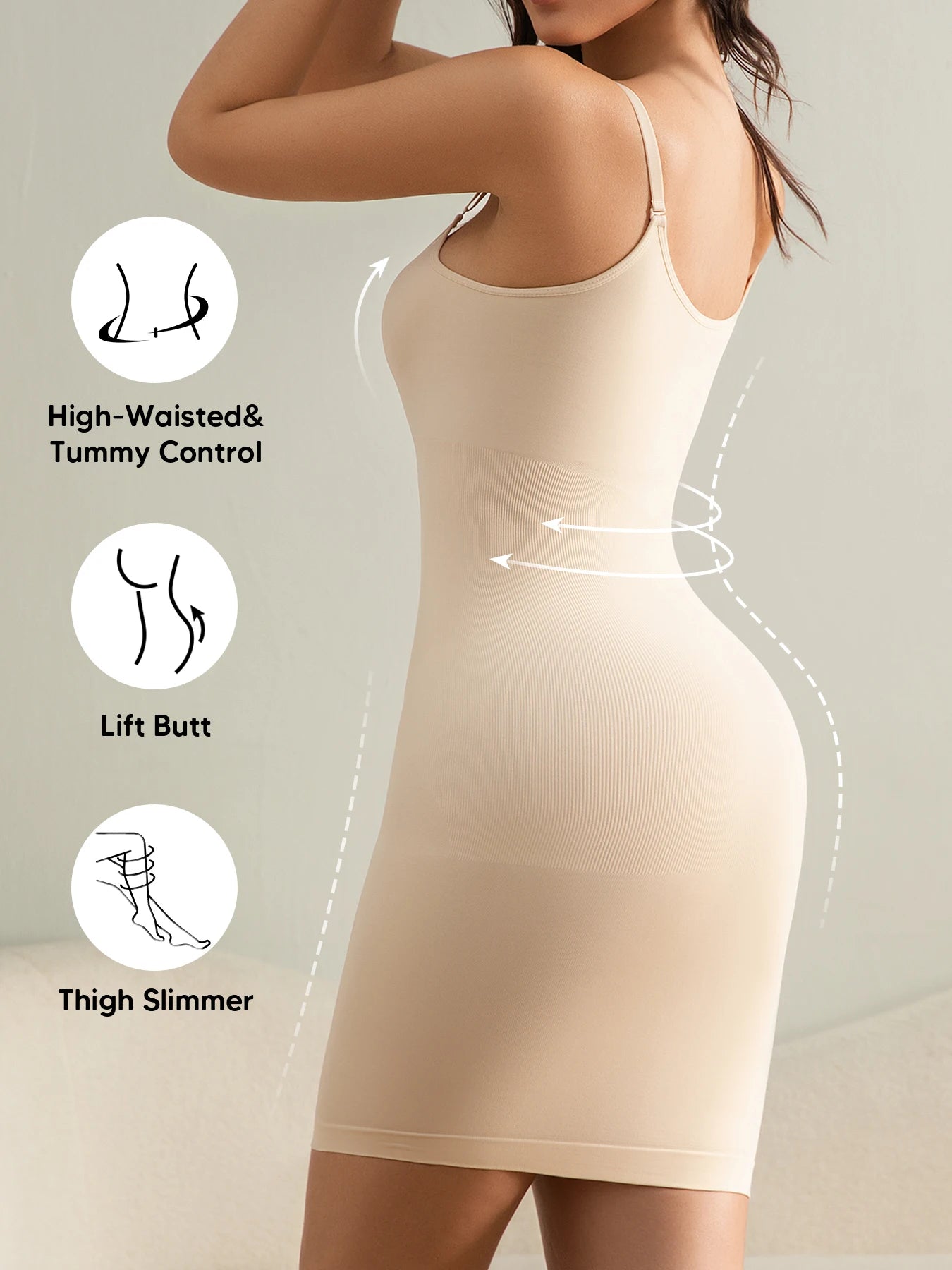 Sexy Full Slip Shapewear Women Dress Bodycon Underwear Smooth Compression Body Shaper Slimming Waist