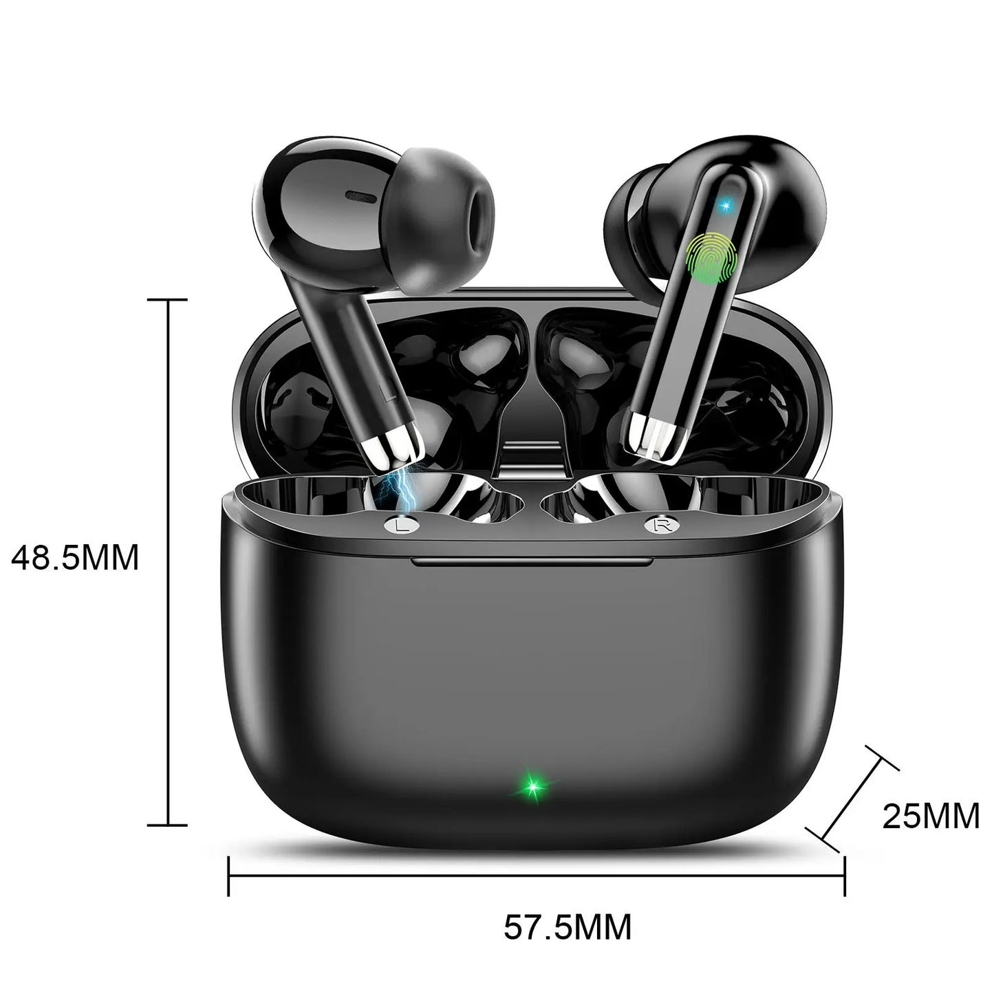 K66 Noise Cancelling Earbuds, 90% ANC Reduction, 14.2mm Hi-Res Sound, BT 5.3, IPX7 Waterproof, 48H Playtime