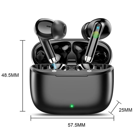 K66 Noise Cancelling Earbuds, 90% ANC Reduction, 14.2mm Hi-Res Sound, BT 5.3, IPX7 Waterproof, 48H Playtime