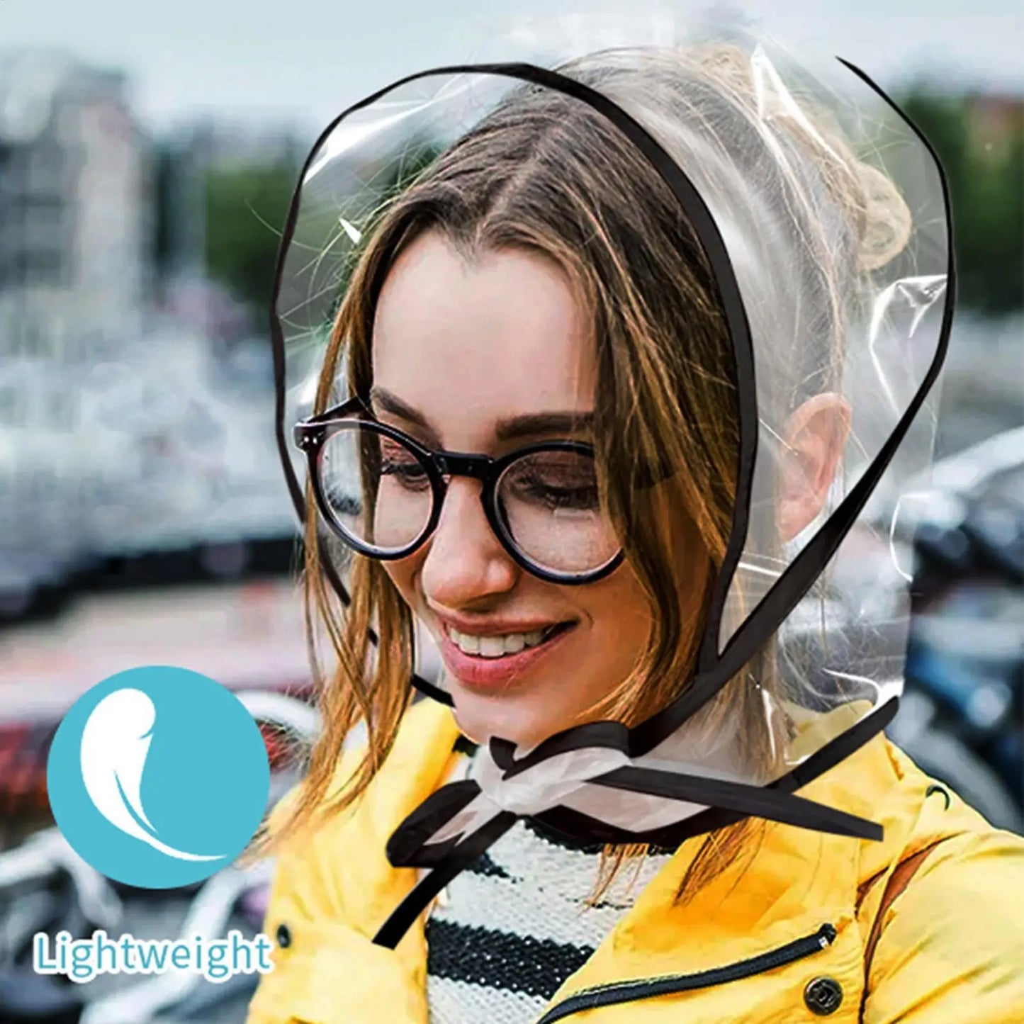 Clear Reusable Waterproof Rain Hat with Wide Brim for Women Lady Outdoor Travel Hiking Gardening Shopping Beach Wind Protection