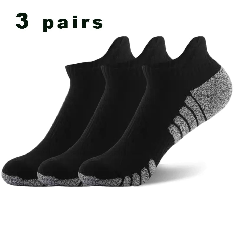 3 Pairs Professional Running Sports Fitness Ankle Socks Men's Towel Socks Outdoor Sports Short Socks Men And Women Socks GIFRS