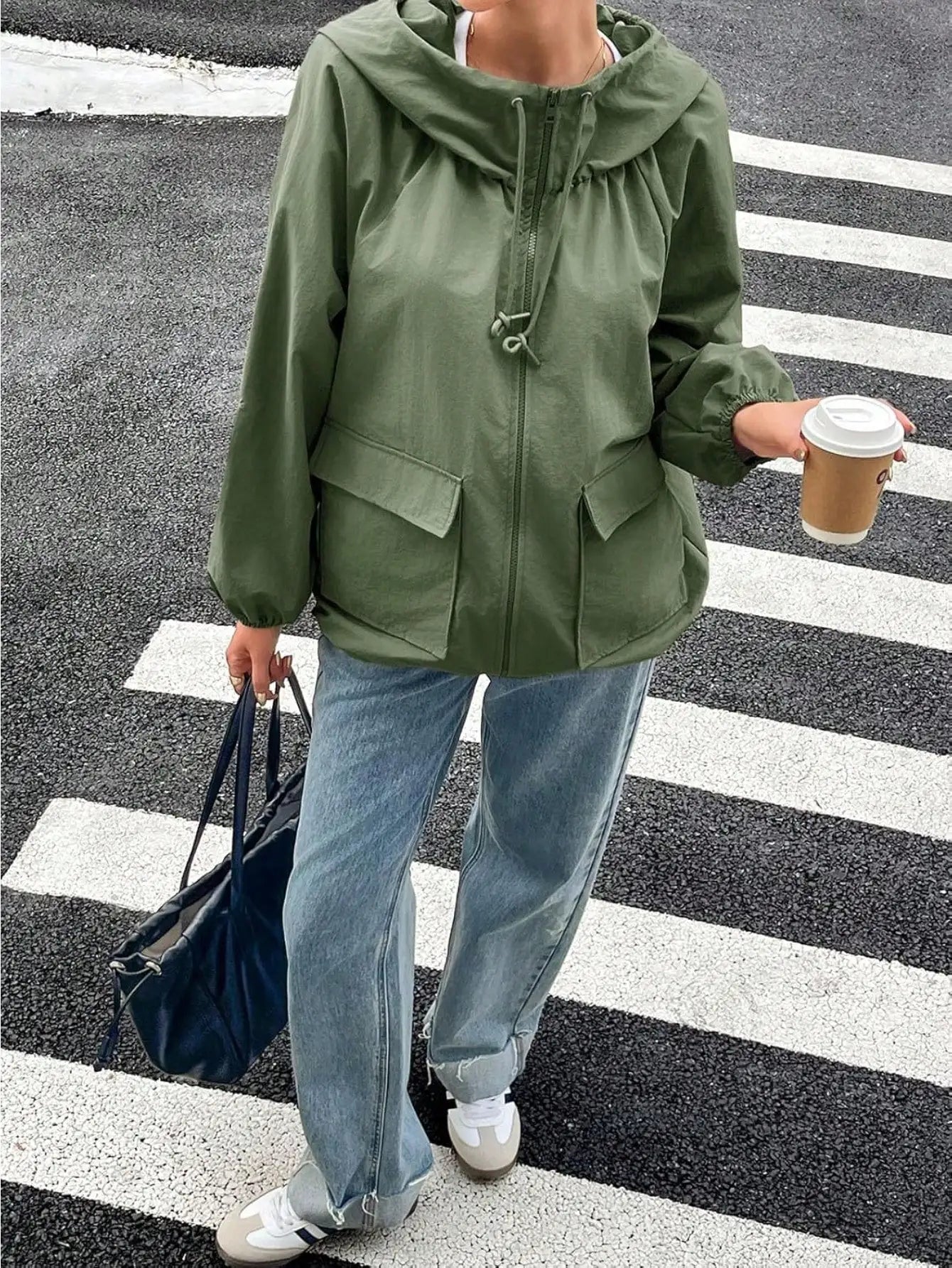 Fisoew waterproof Raincoat Women Lightweight Oversized Hooded Windbreaker Jacket With Pockets Outdoor Travel Trench Coat Fall