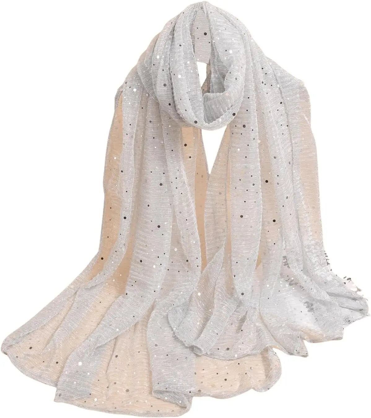 Women's Sequin Bandana Square Scarf Silk Scarves Mesh Shawl and Wrap for Evening Dresses