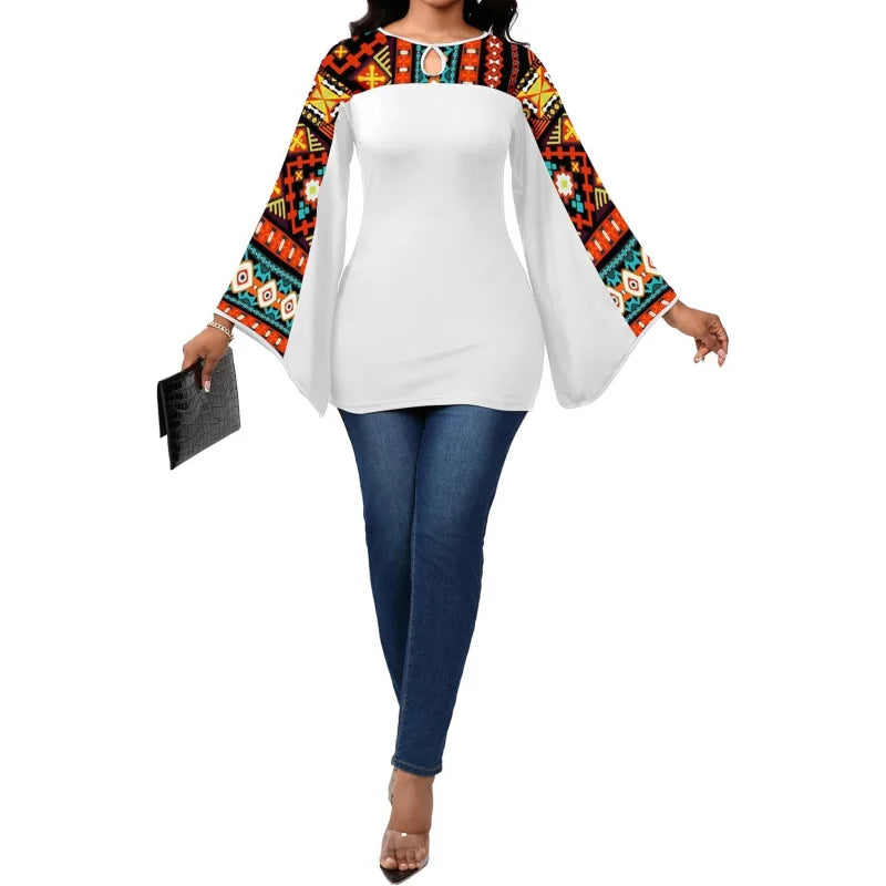 Sexy Floral Blouse for Women/Casual Long Sleeve Button Down T-Shirt/Simple V Neck Loose Tops Shirts Dress