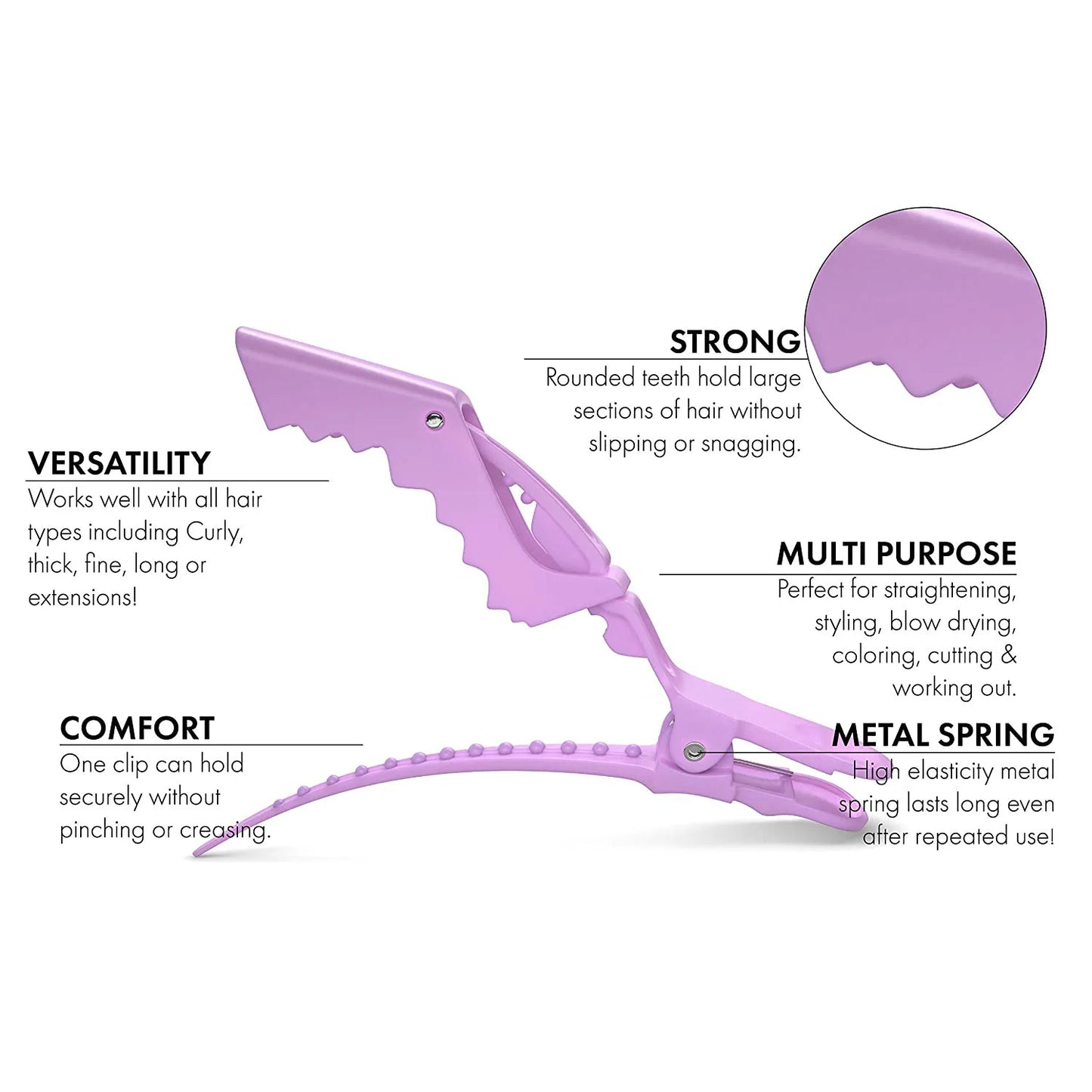 5PCS Alligator Hair Clip Hairdressing Clamps Plastic Hair Claw Hairpins Barber Clips for Salon Styling Tools Hair Accessories