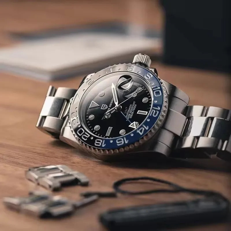 PAGANI DESIGN 2026 GMT Watches Men Luxury Sapphire Automatic Mechanical Watch 40MM Stainless Steel Waterproof Watches for men