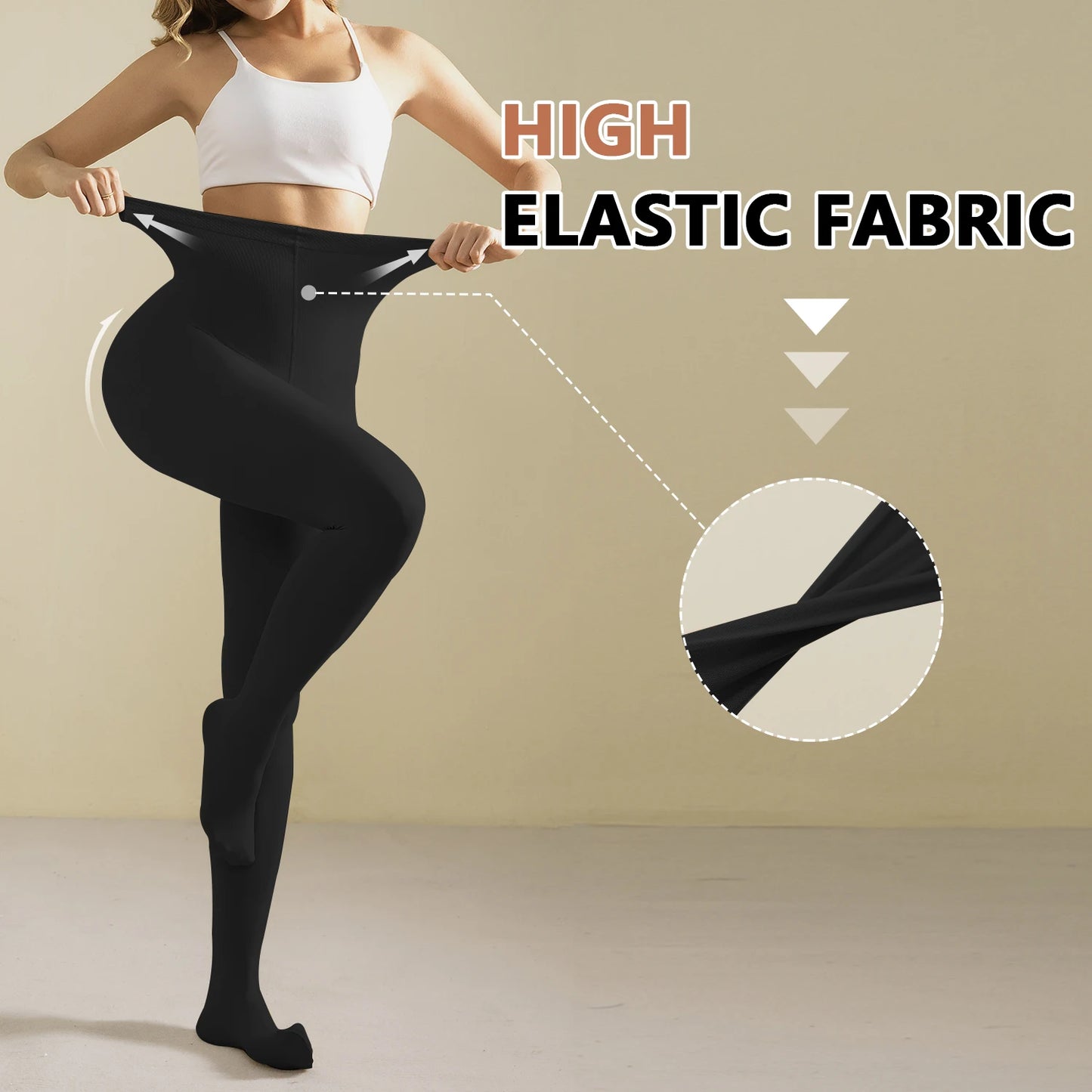15 - 20mmHg Compression Stockings Closed Waist Light Compression Pantyhose