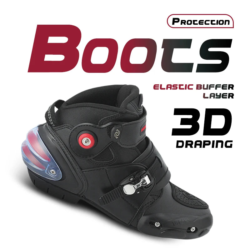Men’s Motorcycle Shoes, Breathable, Casual Leather Boots for Spring and Summer, Ankle Shoes for Men
