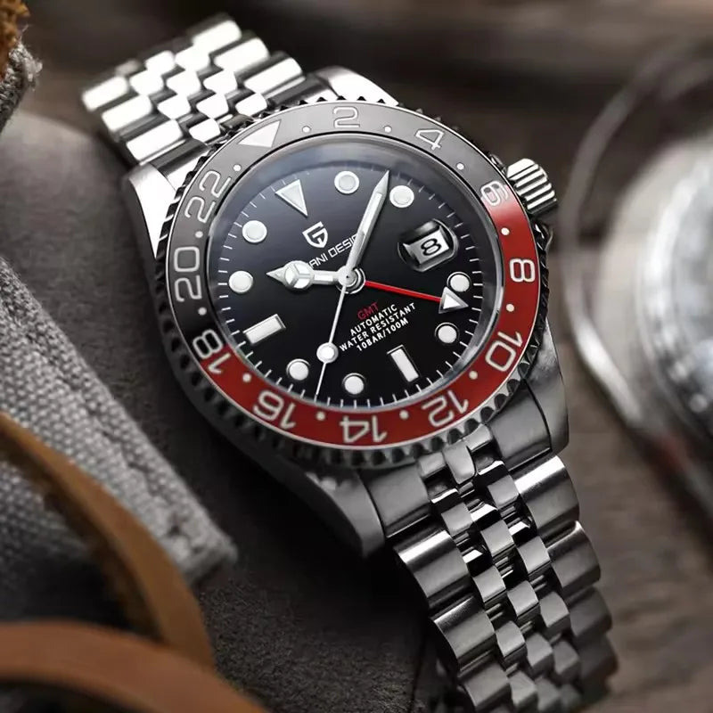 PAGANI DESIGN 2026 GMT Watches Men Luxury Sapphire Automatic Mechanical Watch 40MM Stainless Steel Waterproof Watches for men