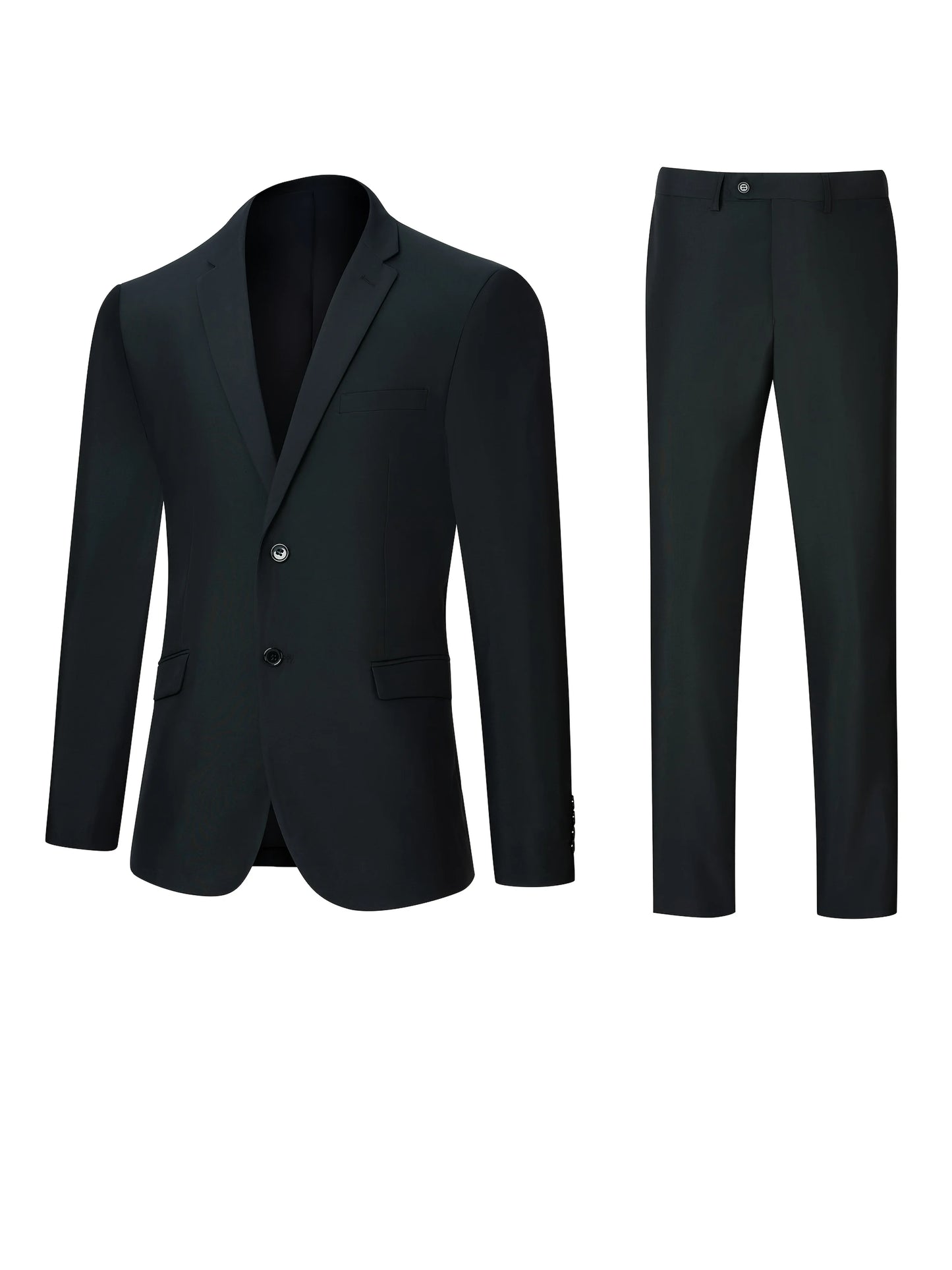 TweedLad Men's 2-Piece Business Casual Suit Two-Piece Slim Fit Classic Notched Lapel Single-Breasted Suit