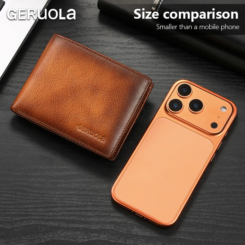 2025/2026 Bestseller! Short-style wallet crafted from genuine top-grain cowhide leather. Features RFID blocking technology.