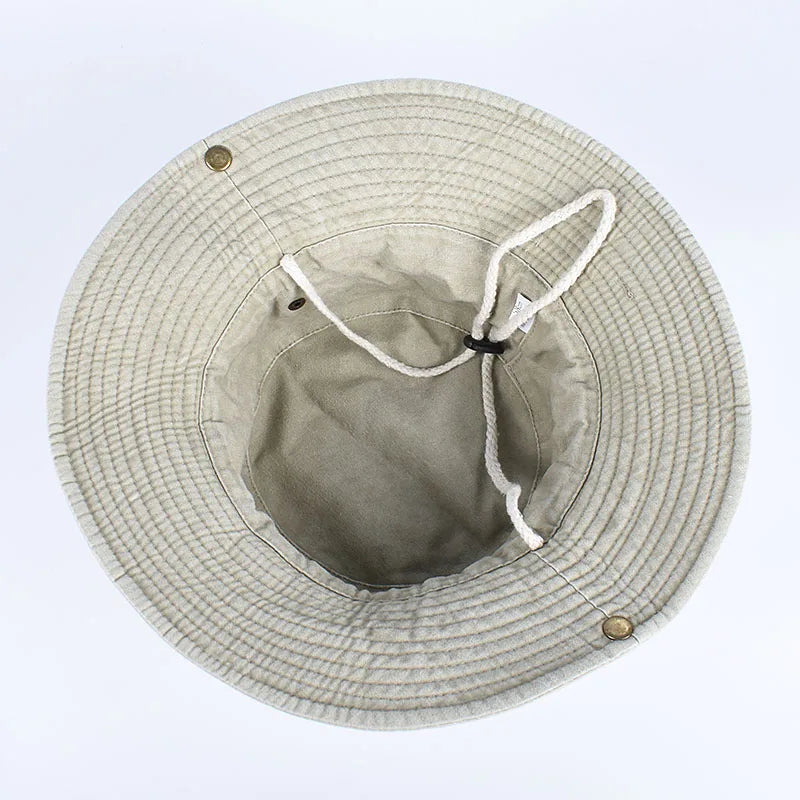 Outdoor Sun Hat Woman Bucket Hat Men Embroidered Vintage Beach Waterproof Fisherman Fishing Cap Summer Foldable Bob Man Panama