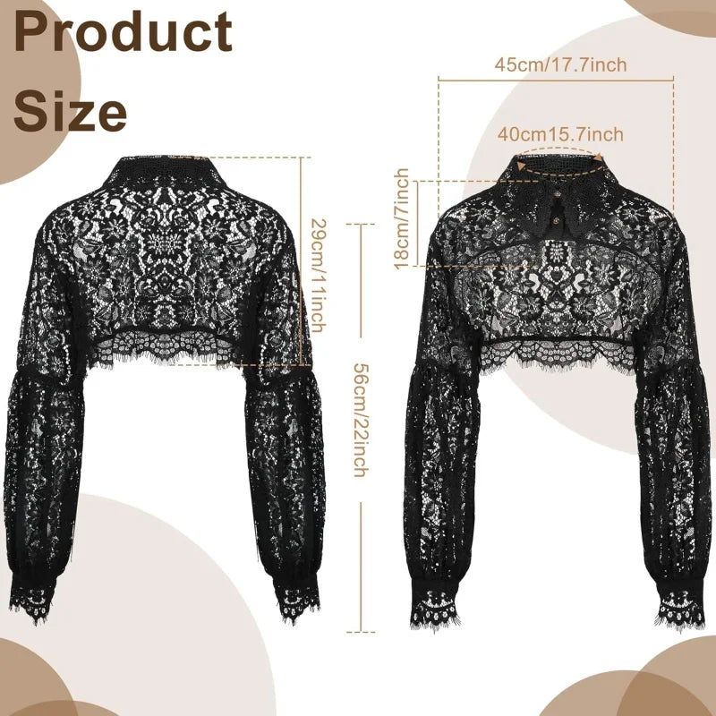 2 Pack Fake Collar Detachable Dickey Blouse Sun Protection Lace Half Shirt