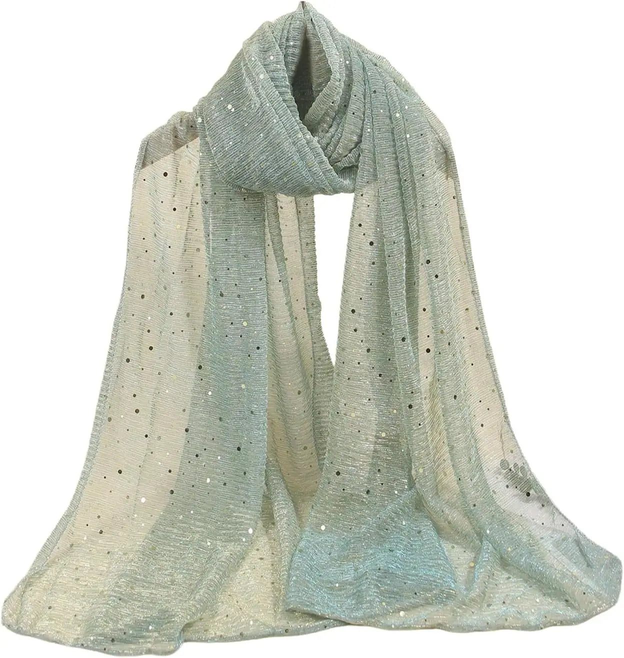 Women's Sequin Bandana Square Scarf Silk Scarves Mesh Shawl and Wrap for Evening Dresses