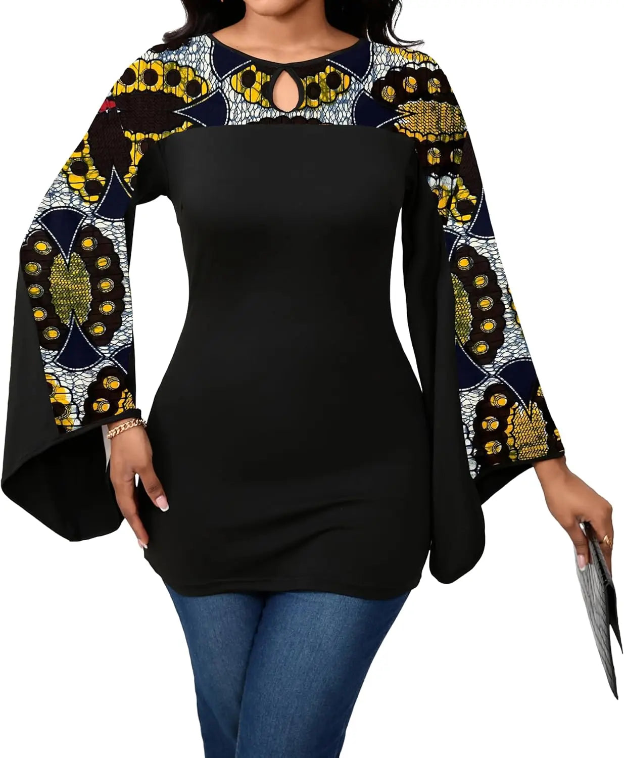 Sexy Floral Blouse for Women/Casual Long Sleeve Button Down T-Shirt/Simple V Neck Loose Tops Shirts Dress