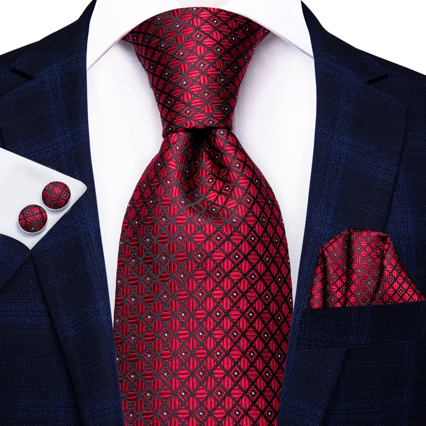 Hi-Tie Paisley Wine Red 100% Silk Men's Tie NeckTies 8.5cm Ties for Men Formal Business Luxury Wedding