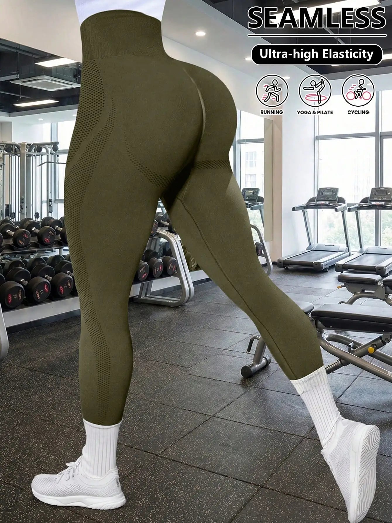 Women's High Waist Tight Leggings, Soft Stretchy, Tummy Control Lift Butt, Suitable For Workout, Yoga, Running, Regular And Plus Size Black Spring Sports