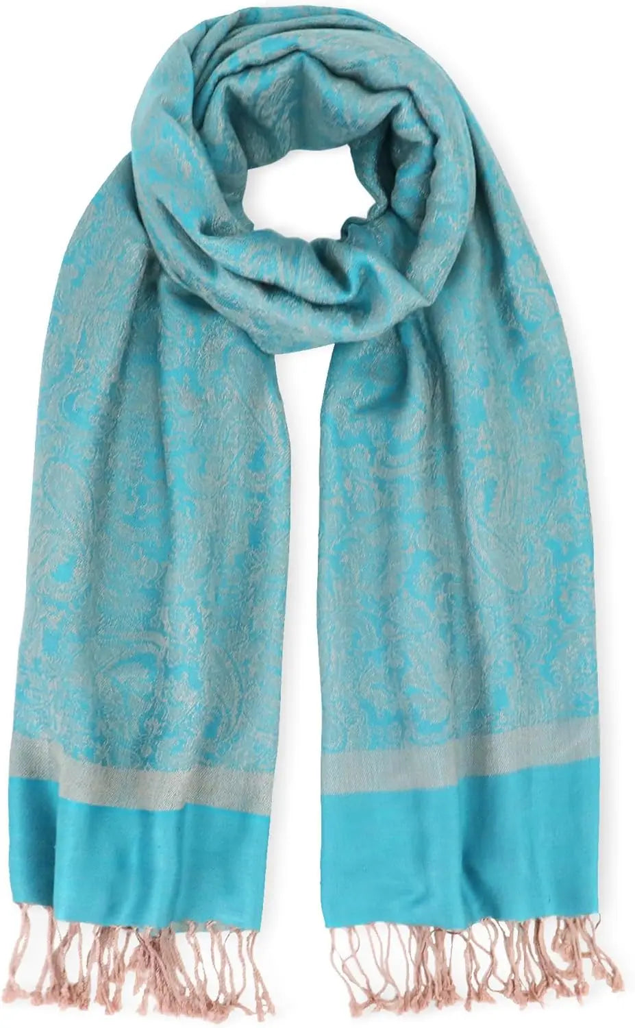 Silky Paisley Pashmina Shawl Scarf-Women's Soft Double-side Jacquard Pashminas Wrap for Evening Dress Travel Shawl