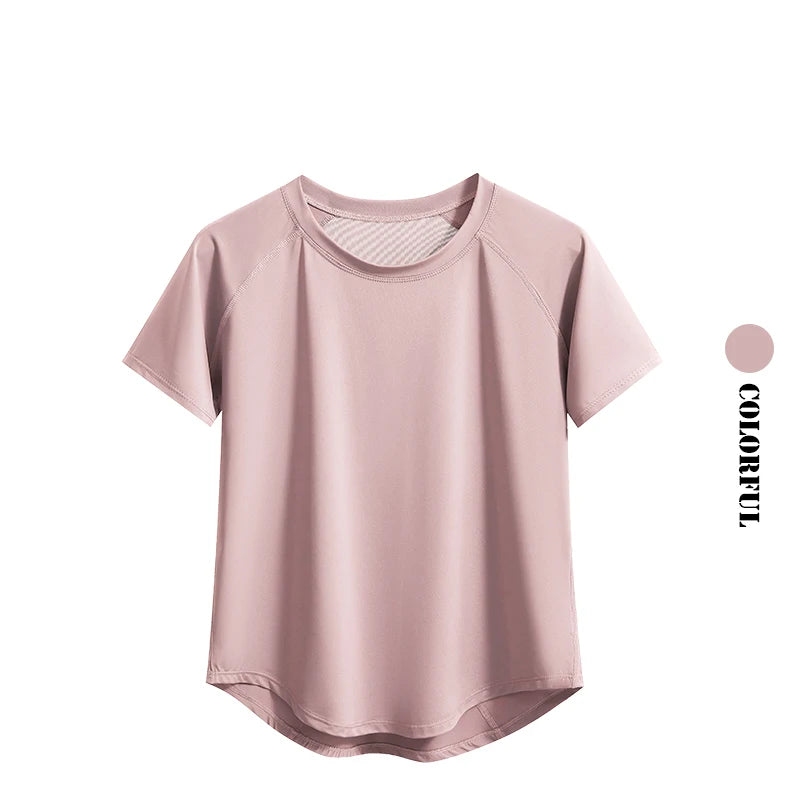 DRUR Yoga Tops Sportswear Woman Gym Shirts Breathable Quick Dry Short Sleeve Workout T Shirt Jogger Running T Shirt Yogawear New