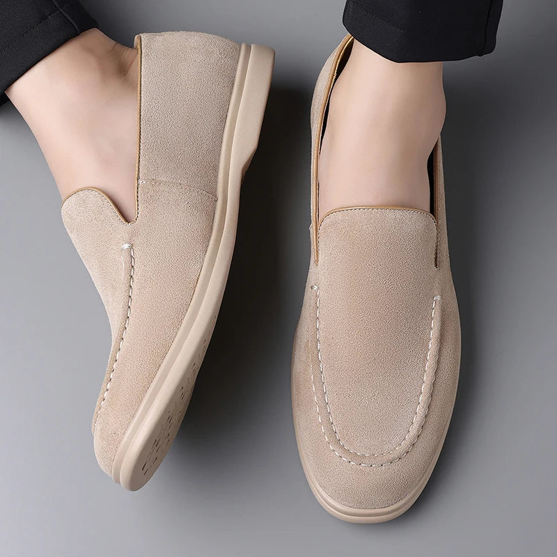 Classic Moccasins Dress Shoes Men Suede Leather Shoes For Men Loafers Formal Wedding Party Shoes Sapato Social Flats Size 38-44