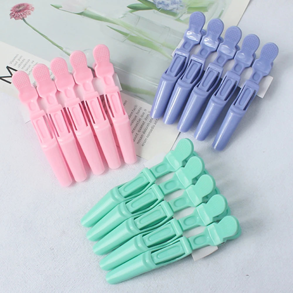 5PCS Alligator Hair Clip Hairdressing Clamps Plastic Hair Claw Hairpins Barber Clips for Salon Styling Tools Hair Accessories
