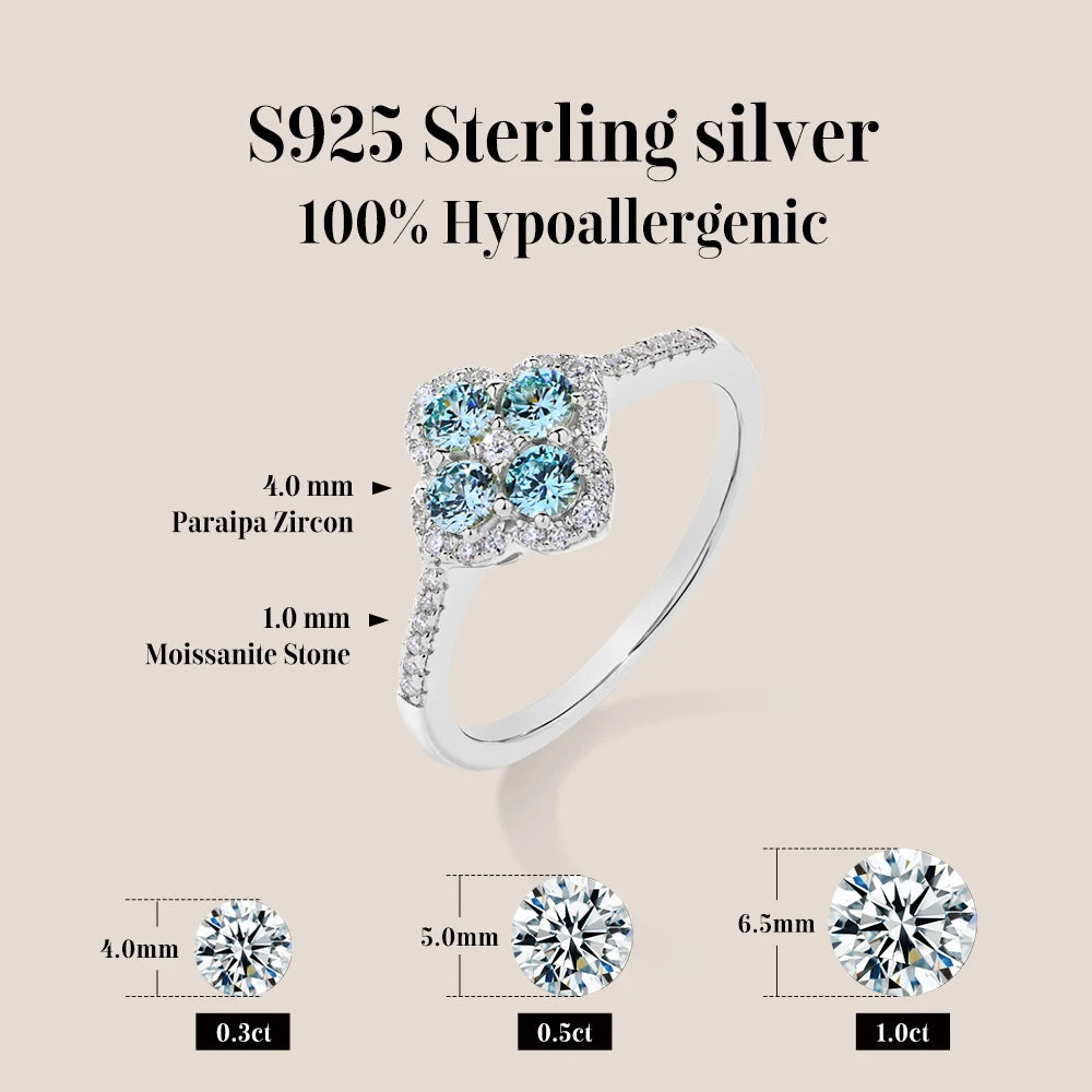 ATTAGEMS S925 Sterling Silver Halo Classic Moissanite Rings for Women Girls Anniversary Gifts Fine Jewelry