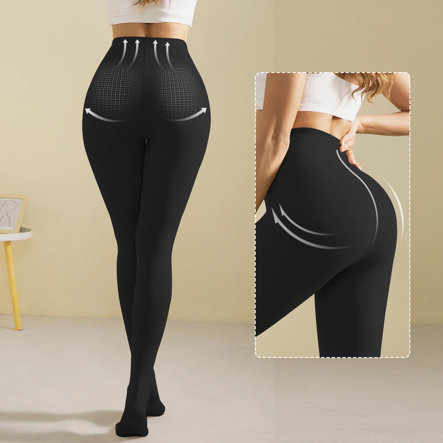 15 - 20mmHg Compression Stockings Closed Waist Light Compression Pantyhose