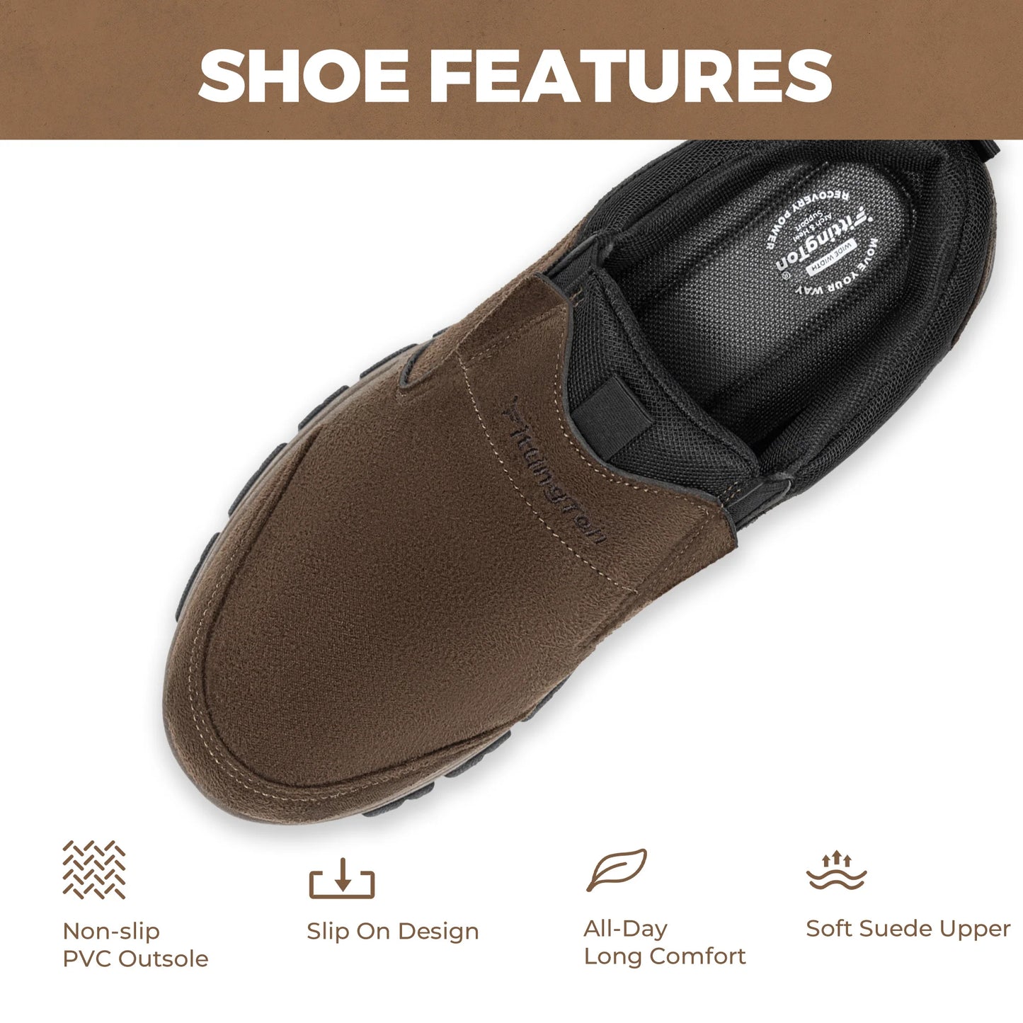 Men's Slip-On Shoes Loafers For Business Casual Wear Lightweight Comfortable With Arch Support Insoles For All-Day Comfort