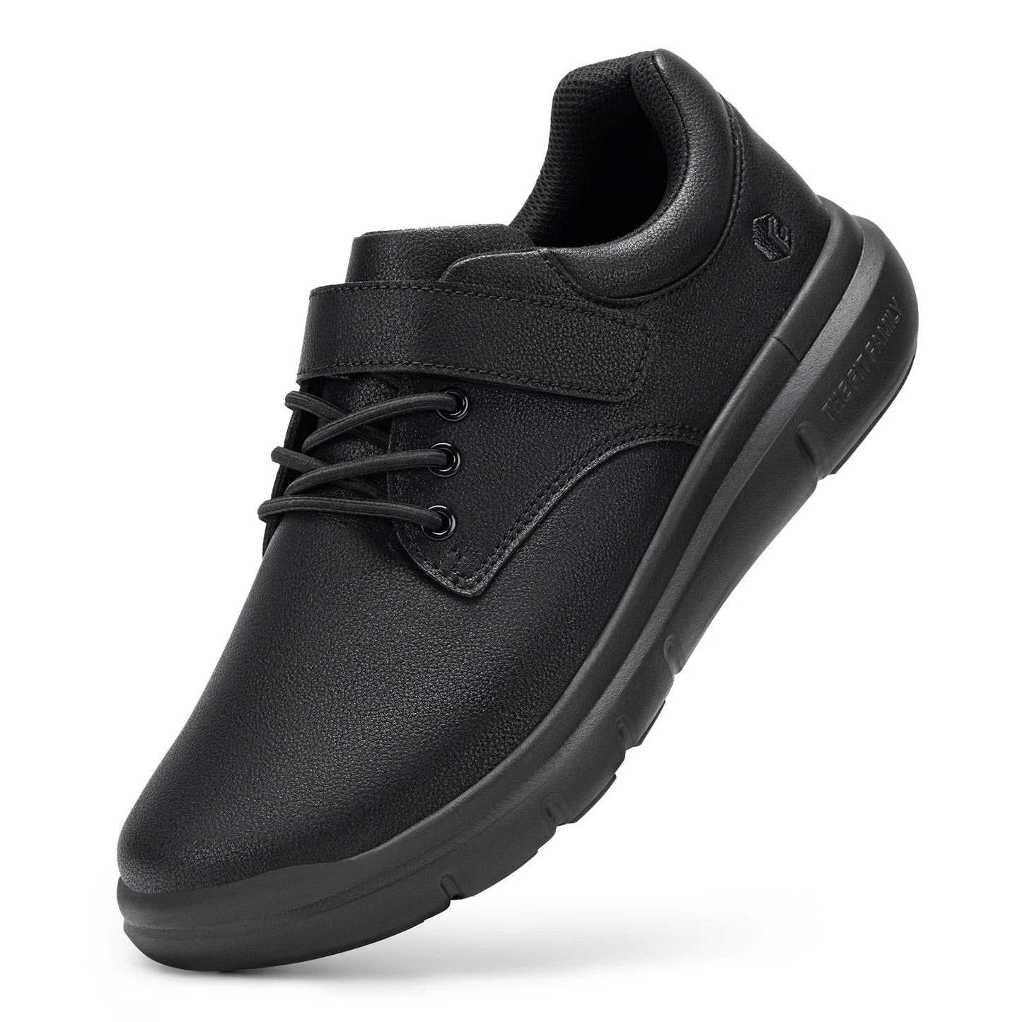 FitVille Men's Wide Width Leather Oxford Dress Shoes Hook And Loop Orthopedic Walking Sneakers For Swollen Feet Diabetic Bunion