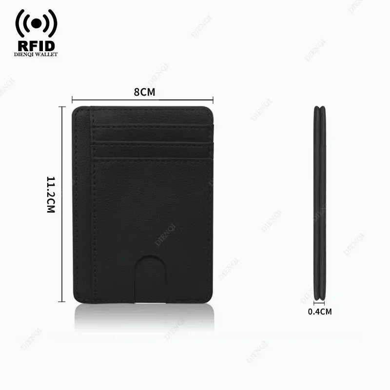 RFID Blocking Wallet Men ID Credit Card Holders Pu Leather Carbon Fiber