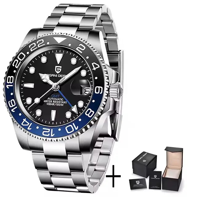 PAGANI DESIGN 2026 GMT Watches Men Luxury Sapphire Automatic Mechanical Watch 40MM Stainless Steel Waterproof Watches for men