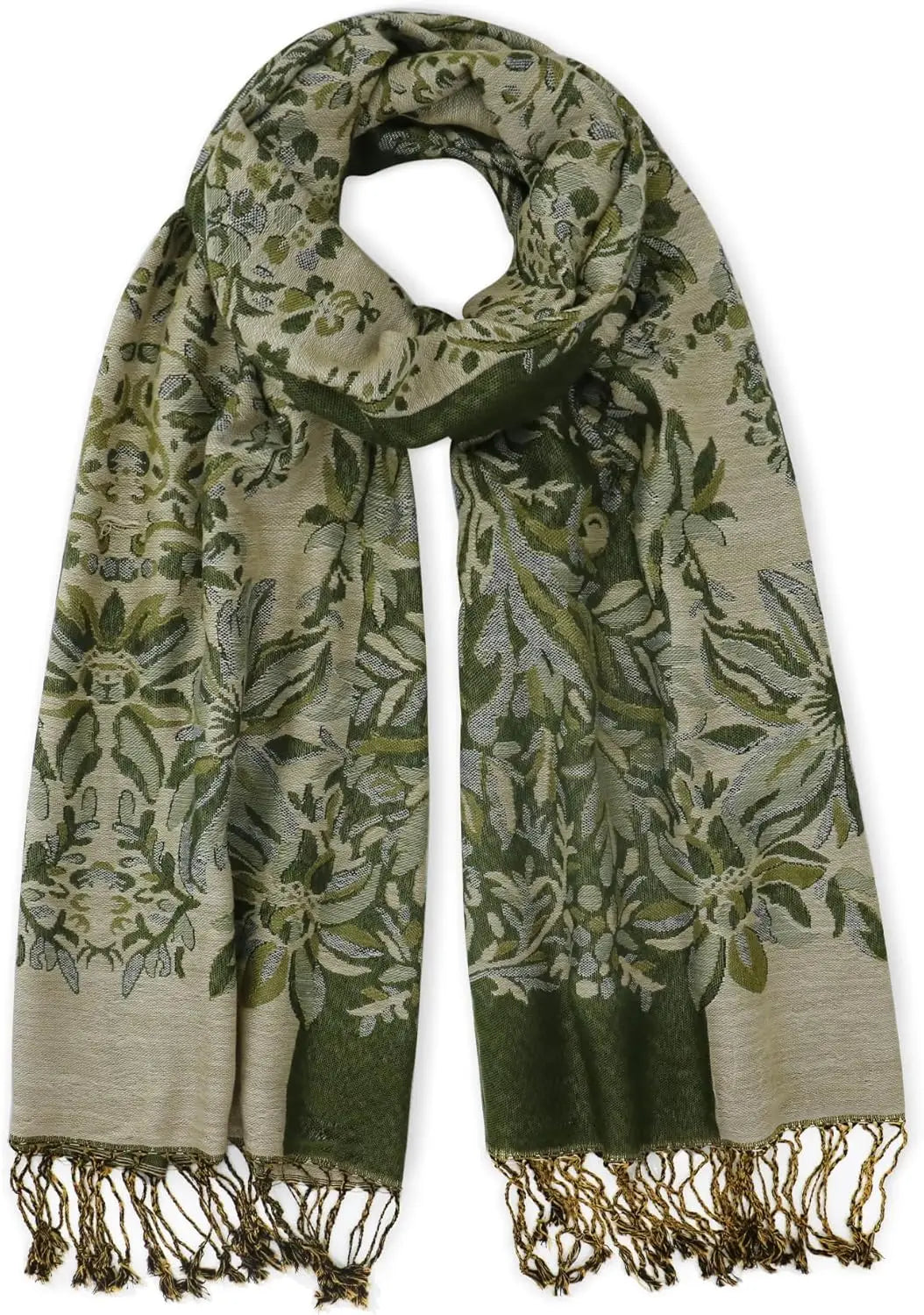 Silky Paisley Pashmina Shawl Scarf-Women's Soft Double-side Jacquard Pashminas Wrap for Evening Dress Travel Shawl