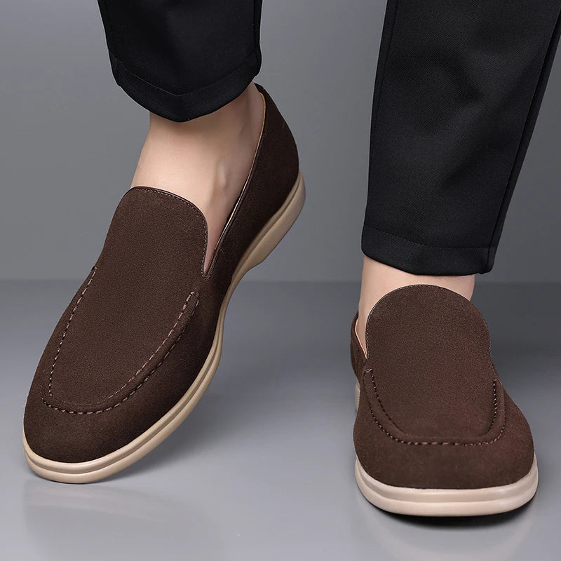 Classic Moccasins Dress Shoes Men Suede Leather Shoes For Men Loafers Formal Wedding Party Shoes Sapato Social Flats Size 38-44