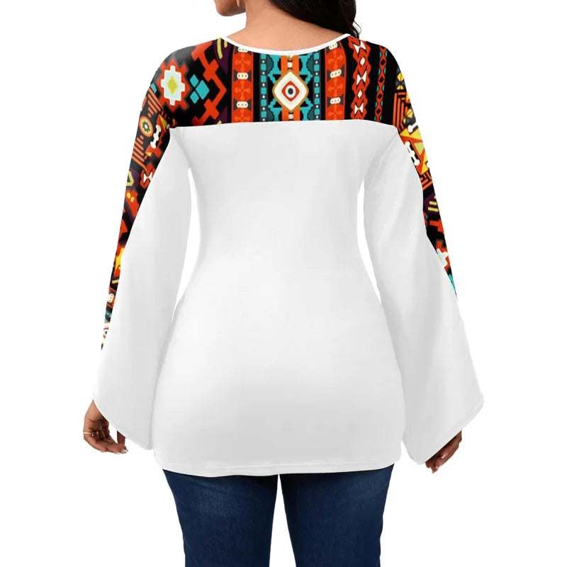 Sexy Floral Blouse for Women/Casual Long Sleeve Button Down T-Shirt/Simple V Neck Loose Tops Shirts Dress