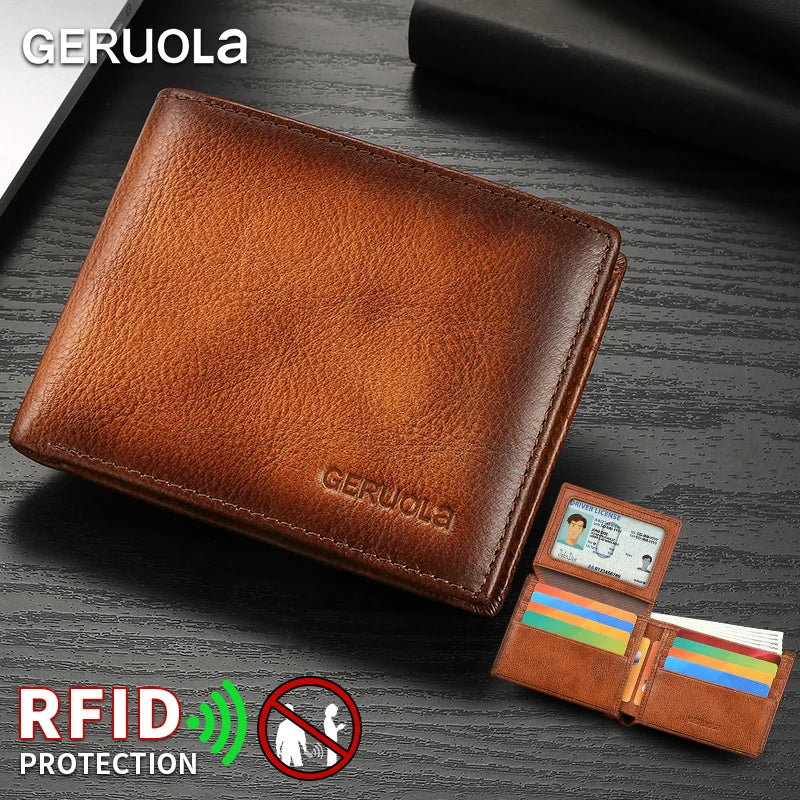 2025/2026 Bestseller! Short-style wallet crafted from genuine top-grain cowhide leather. Features RFID blocking technology.