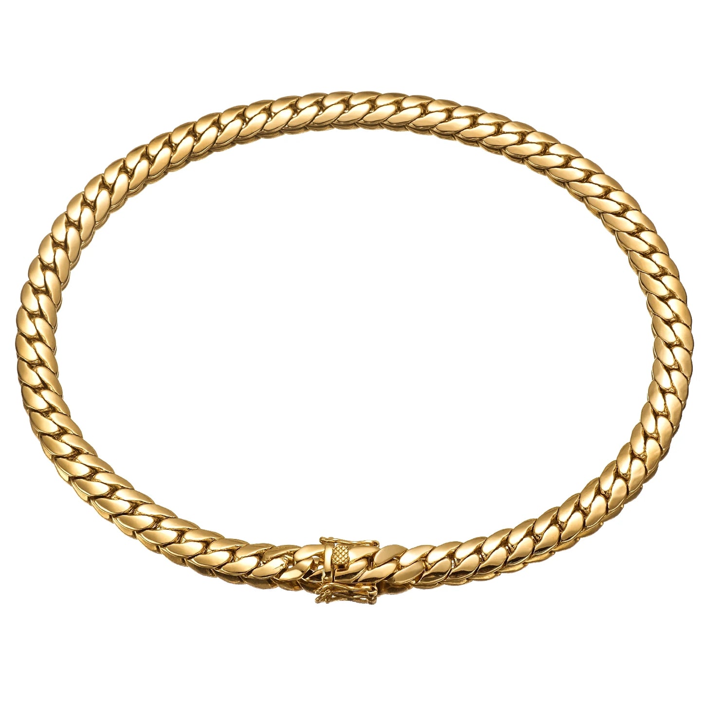 Hip Hop Bling Gold Cuban Link Chain Necklace For Men, Rapper Style Tank Chain Jewelry, Trendy Whip Chain Necklace