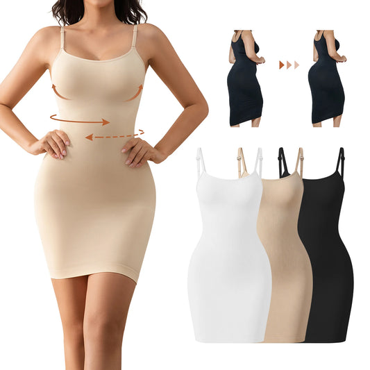 Sexy Full Slip Shapewear Women Dress Bodycon Underwear Smooth Compression Body Shaper Slimming Waist