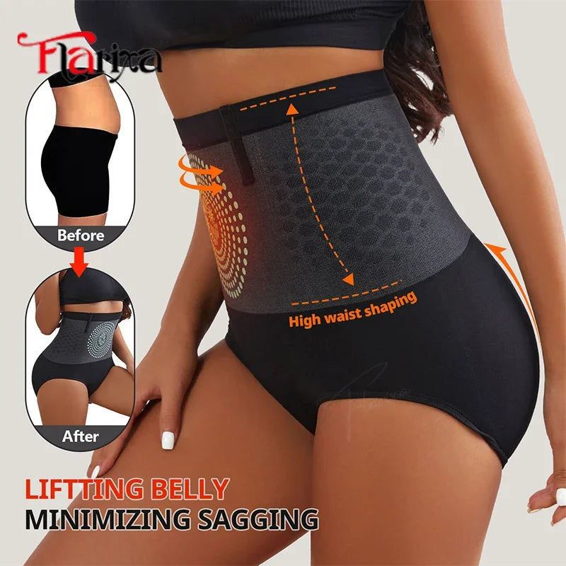 Flarixa Tummy Control Underwear Briefs for Women High Waist Seamless Butt Lifting Panties Sweat Slim Body Shaper Belly Slimmer