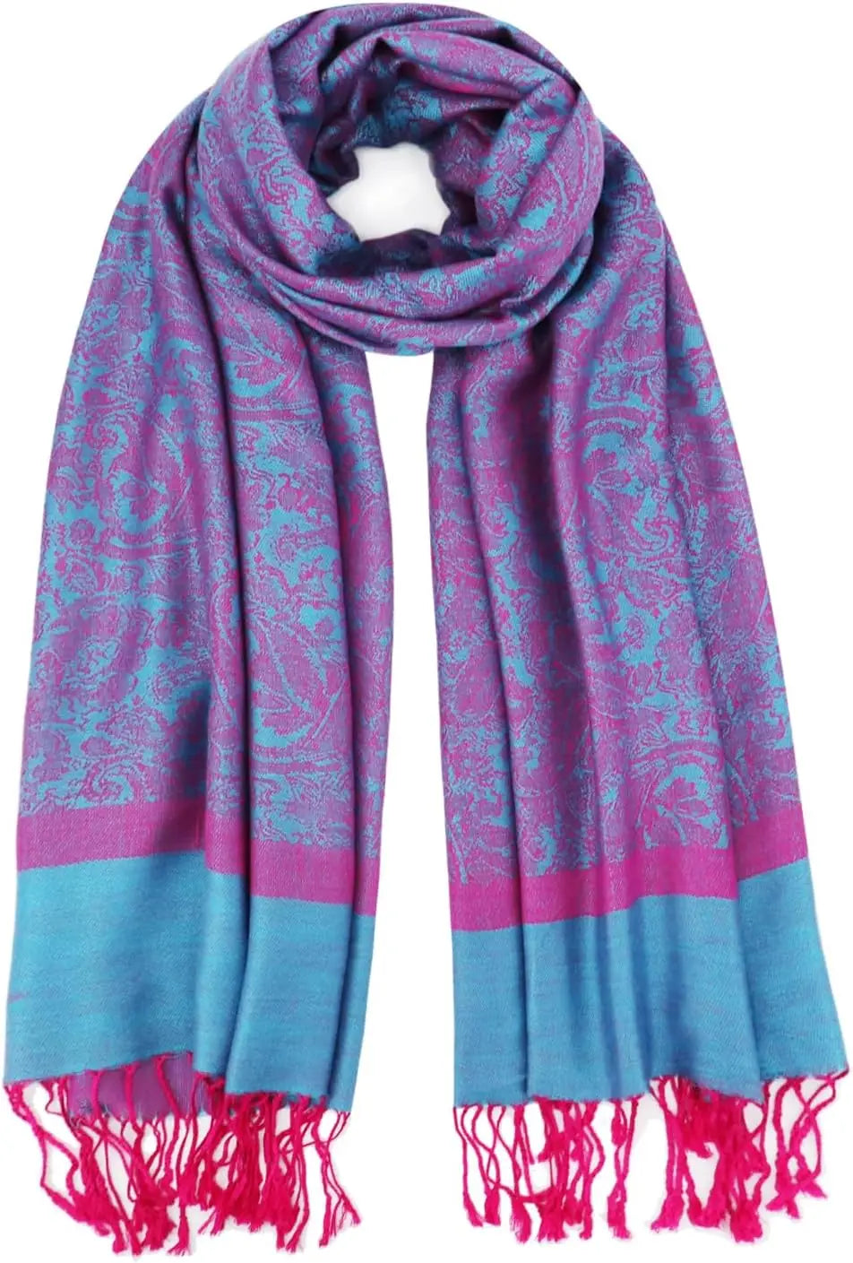 Silky Paisley Pashmina Shawl Scarf-Women's Soft Double-side Jacquard Pashminas Wrap for Evening Dress Travel Shawl
