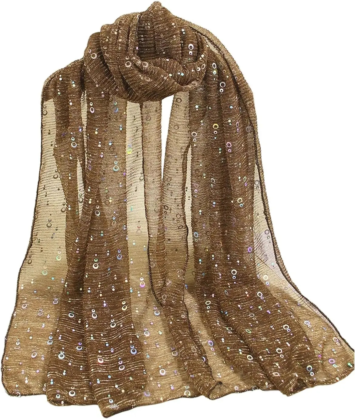 Women's Sequin Bandana Square Scarf Silk Scarves Mesh Shawl and Wrap for Evening Dresses